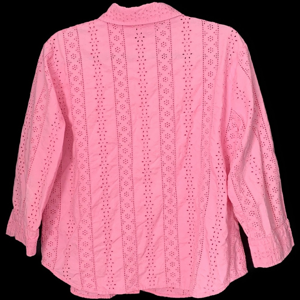 St. John’s Bay Cotton Eyelet Buttoned Shirt - Picture 2 of 3